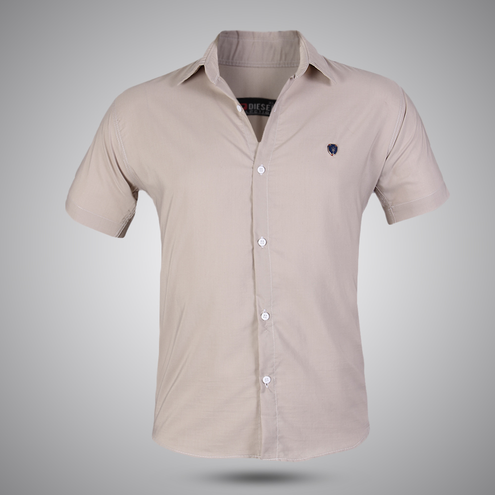 پیراهن مردانه آستین کوتاه نسکافه ای